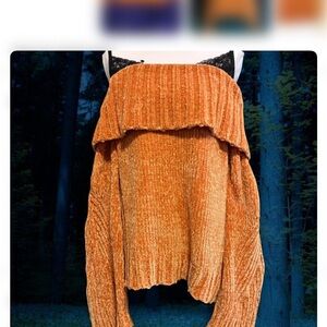 Love Riche Off-Shoulder Sweater in Vibrant Orange